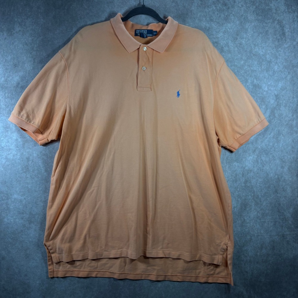 Polo Ralph Lauren Polo Shirt Mens XXL Orange Classic Fit Pique Short Sleeve Pony